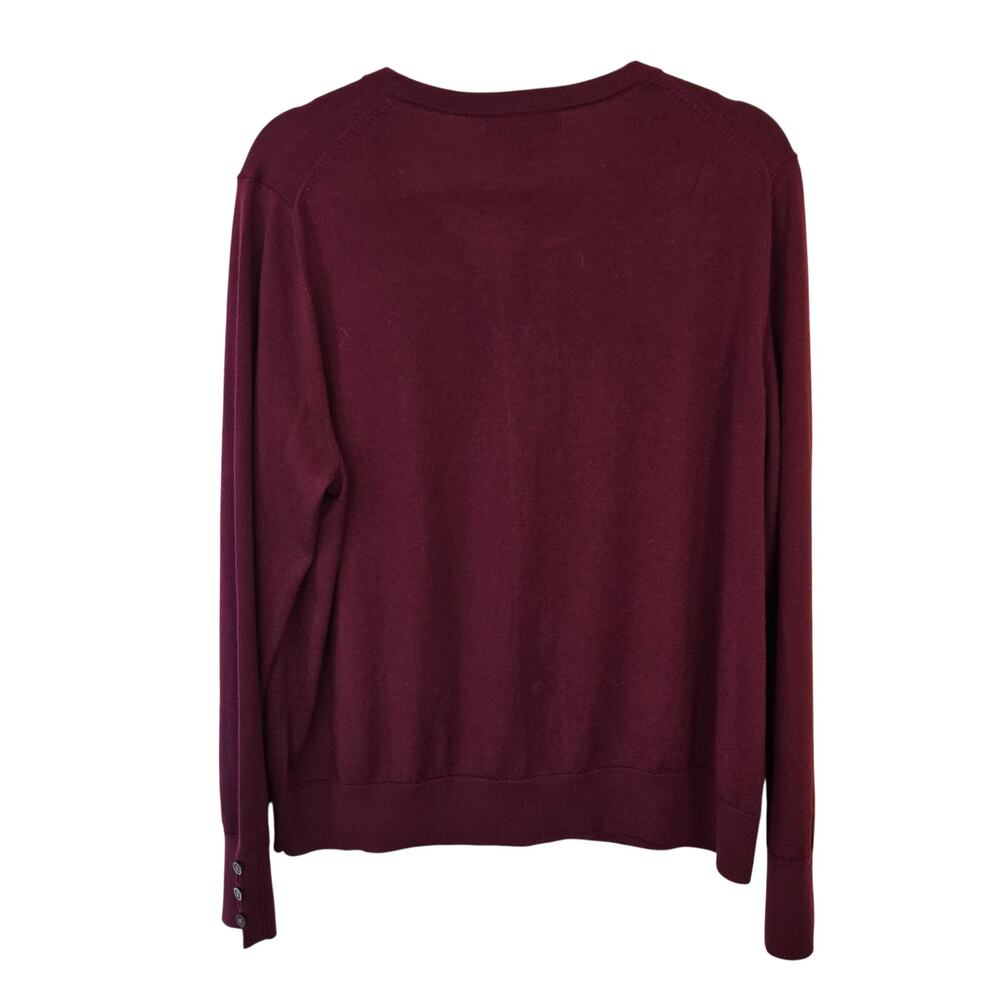 Banana Republic 100% Merino Wool Cardigan Sweater in a burgundy Size XL - Picture 2 of 3